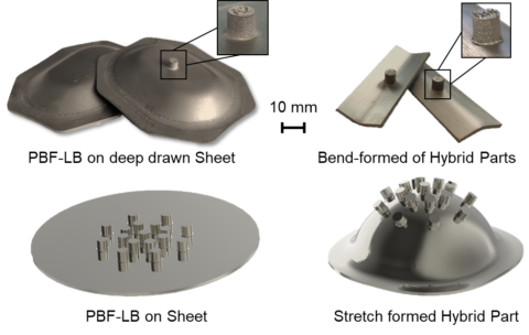 Hybrid parts including different forming operations